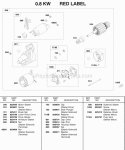 08Kw Red Label Starter Motor Diagram and Parts List for 584447-0205-E2  Briggs and Stratton Engine